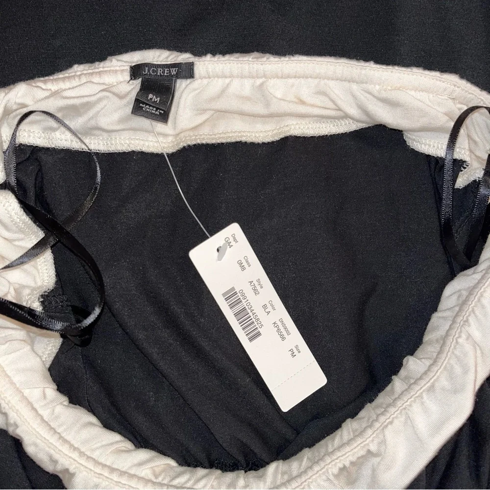 NWT J. Crew Strapless Black and White Maxi Dress Size MP